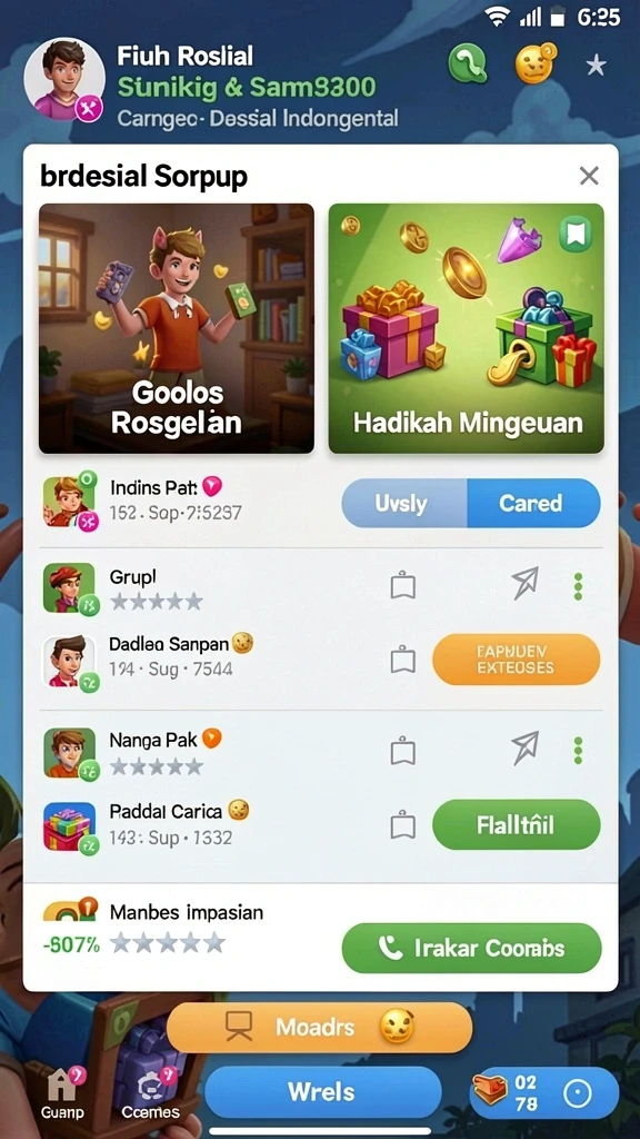 Screenshot memperlihatkan variasi tema slot yang tersedia.