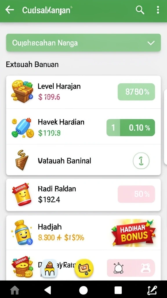 Beragam pilihan tema permainan yang menarik.