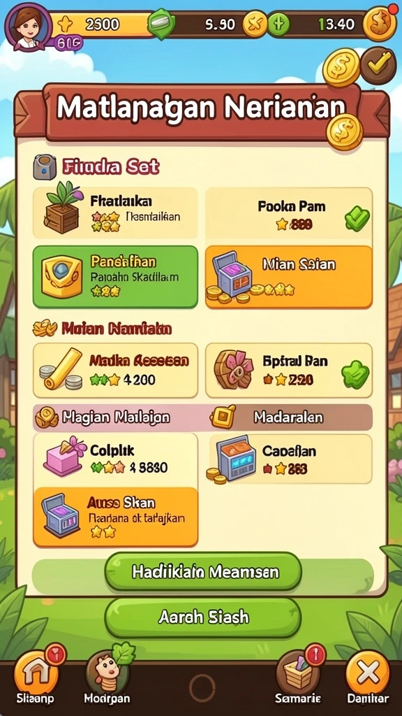 Beragam tema permainan yang seru.